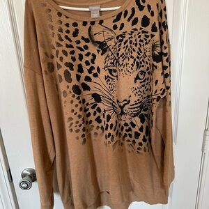 Chico's Zenergy  and Black Leopard Patterned Sweatshirt